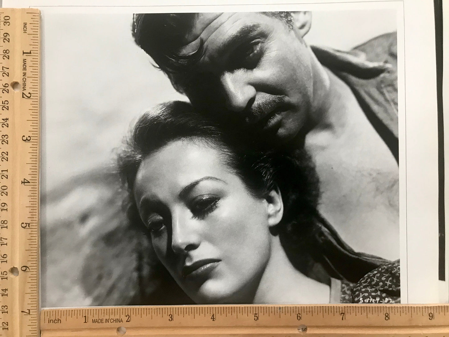 Picture from vintage book - Joan Crawford and Clark Gable from a 1940 movie - approx. 8" x 7" - ready to frame