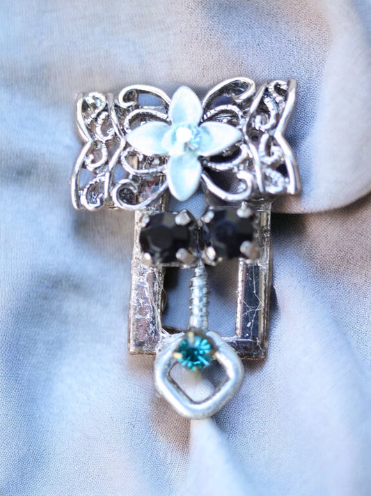 Meet "Lucy" - Assemblage art / mixed media collage - little flying insect magnet, lapel pin or necklace pendant