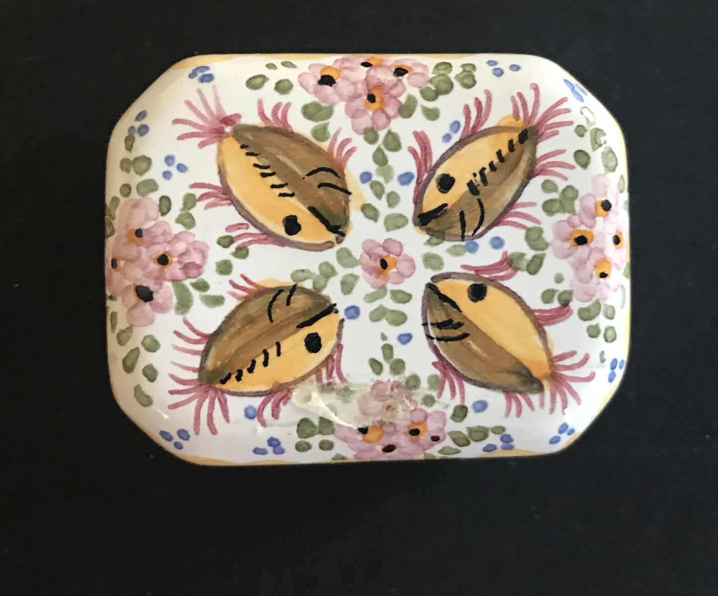 Stunning Hand Painted Porcelain Trinket Box from Portugal - Signed