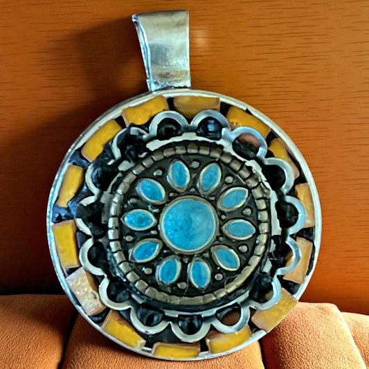 Handmade mosaic floral necklace