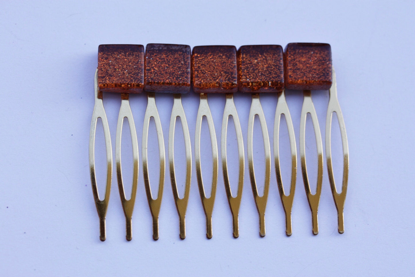 Stunning glittered glass hair comb