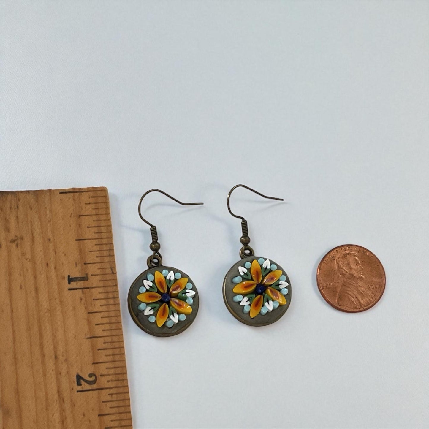 Handmade Micro Mosaic dangle earrings – modern, handmade Jewelry with Hand-Cut Italian glass Murrini