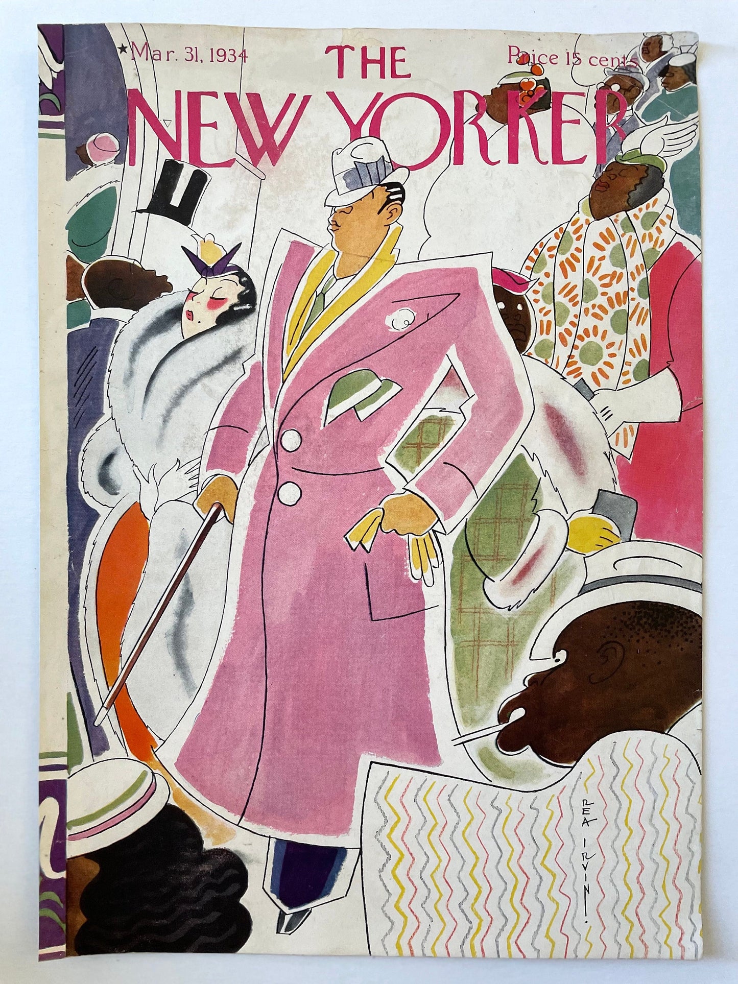 Very Rare, Very old NEW YORKER Magazine original cover - March 31, 1934 by Rea Irvin