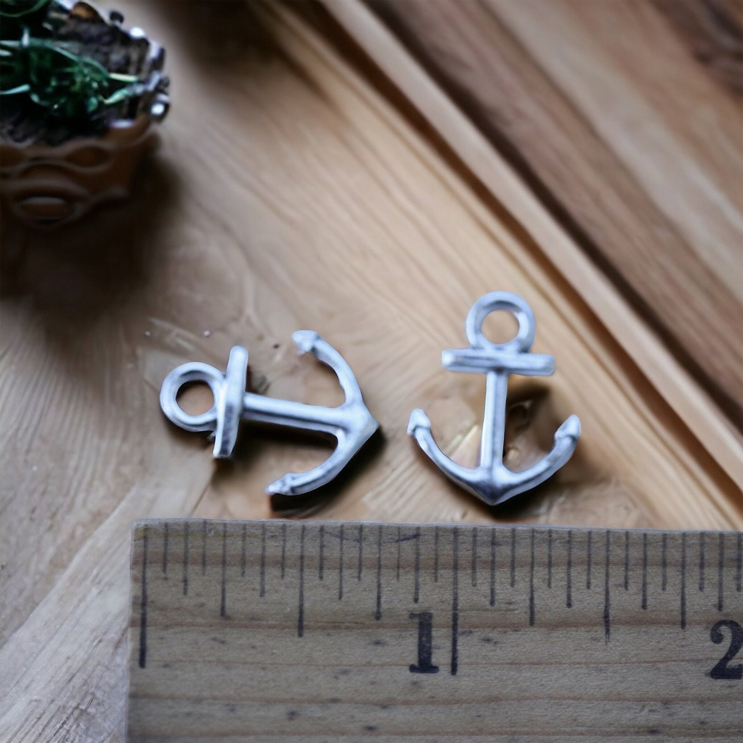 4 vintage boat anchor charms
