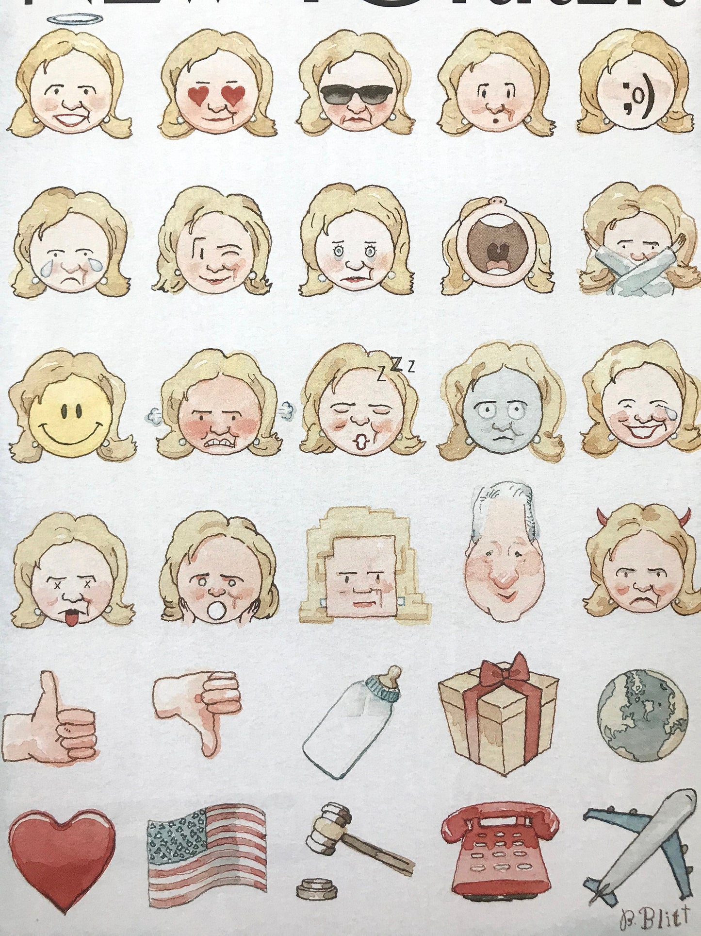 March 30, 2015 - The NEW YORKER Magazine original cover - Hillary Clinton