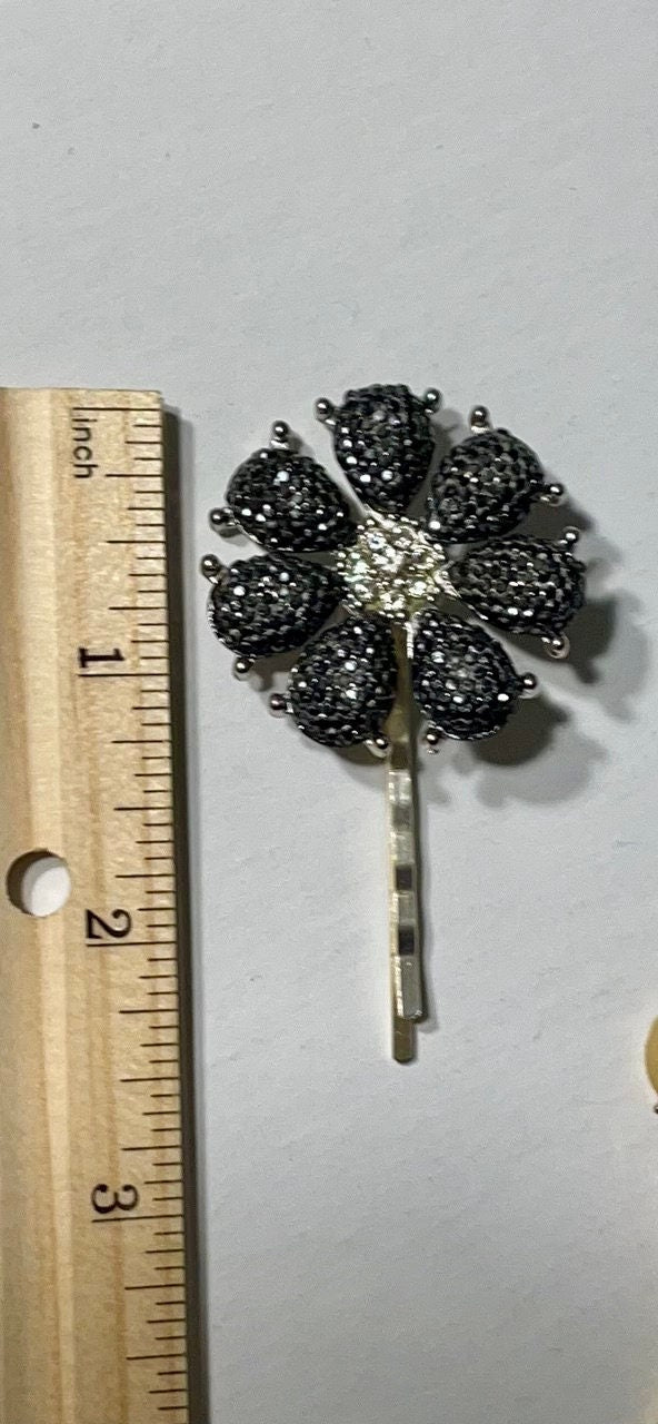 Stunning rhinestone hair pin - crystal flower hair accessory - made of upcycled necklace component