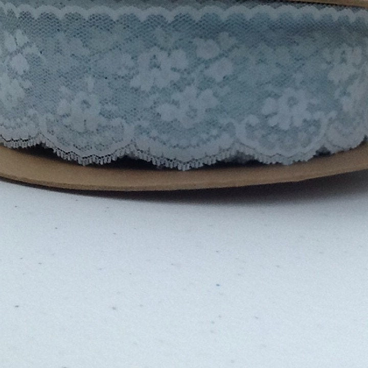 Wide vintage light blue lace - lace trim by the yard