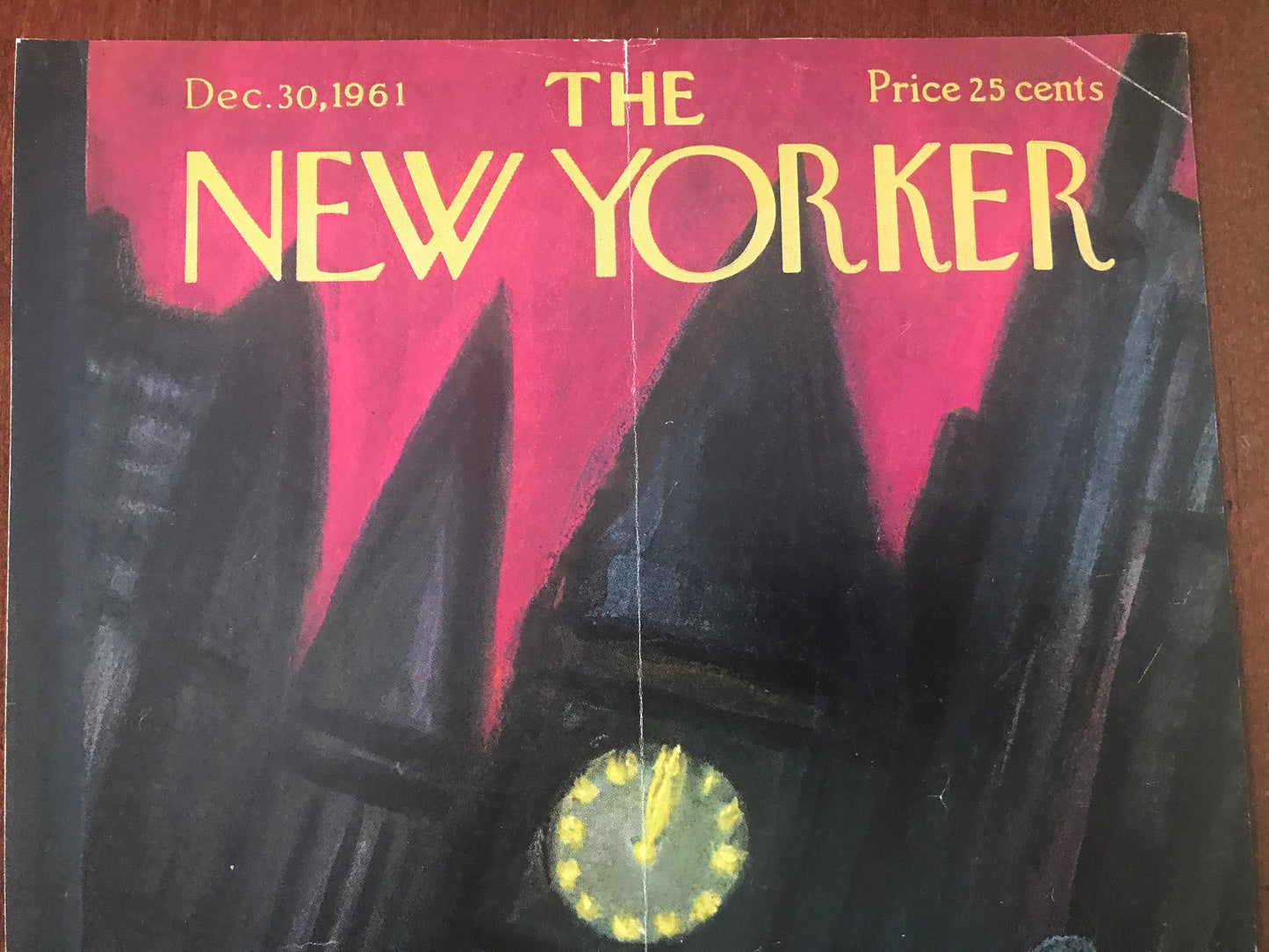 Rare - December 30, 1961 - The NEW YORKER Magazine original cover - New Year's Eve - please read description