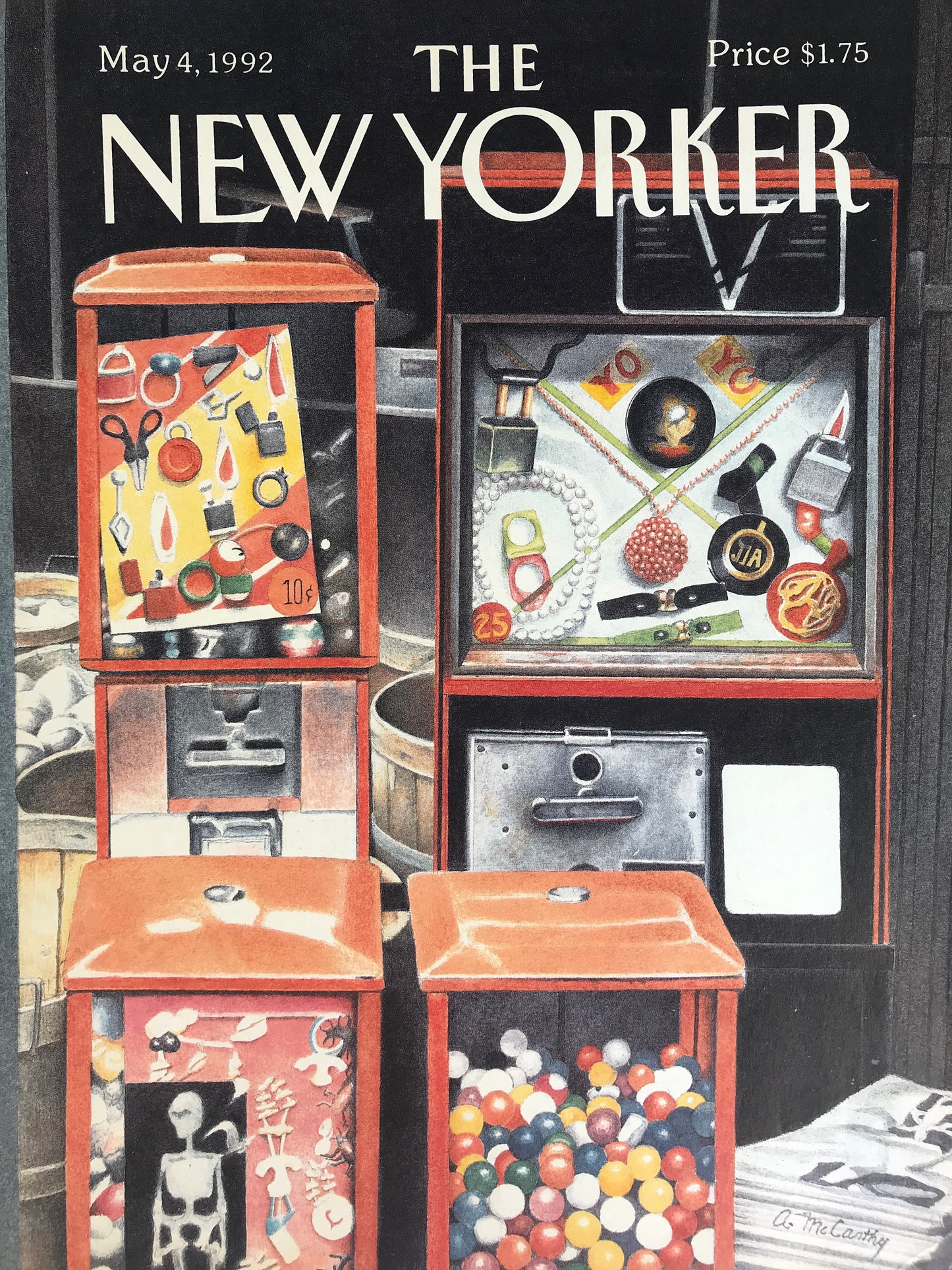 NEW YORKER Magazine cover - May 4, 1992 - gumball machine