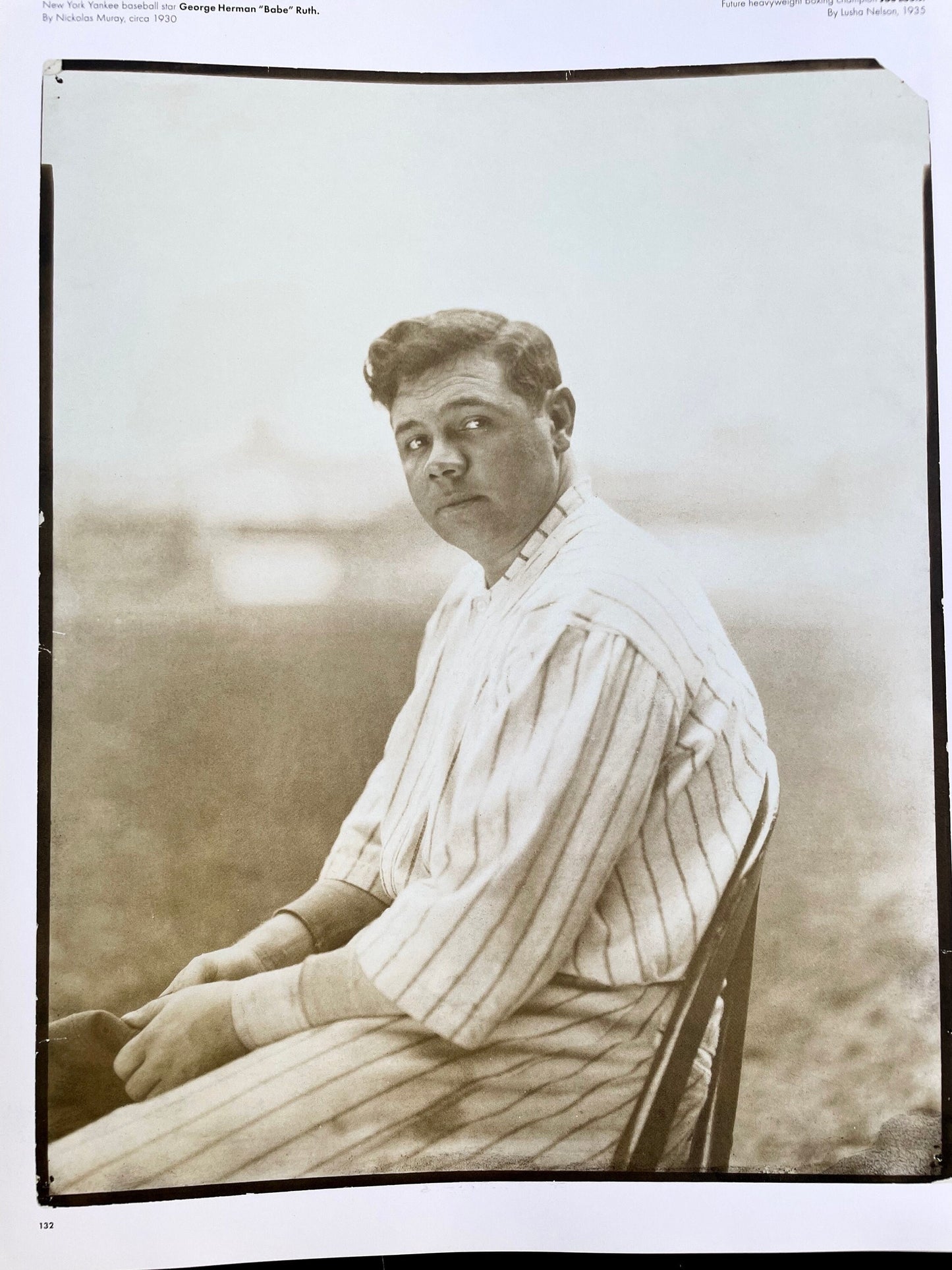 New York Yankees legend Babe Ruth 1930 - 13" x 10" print from a vintage book
