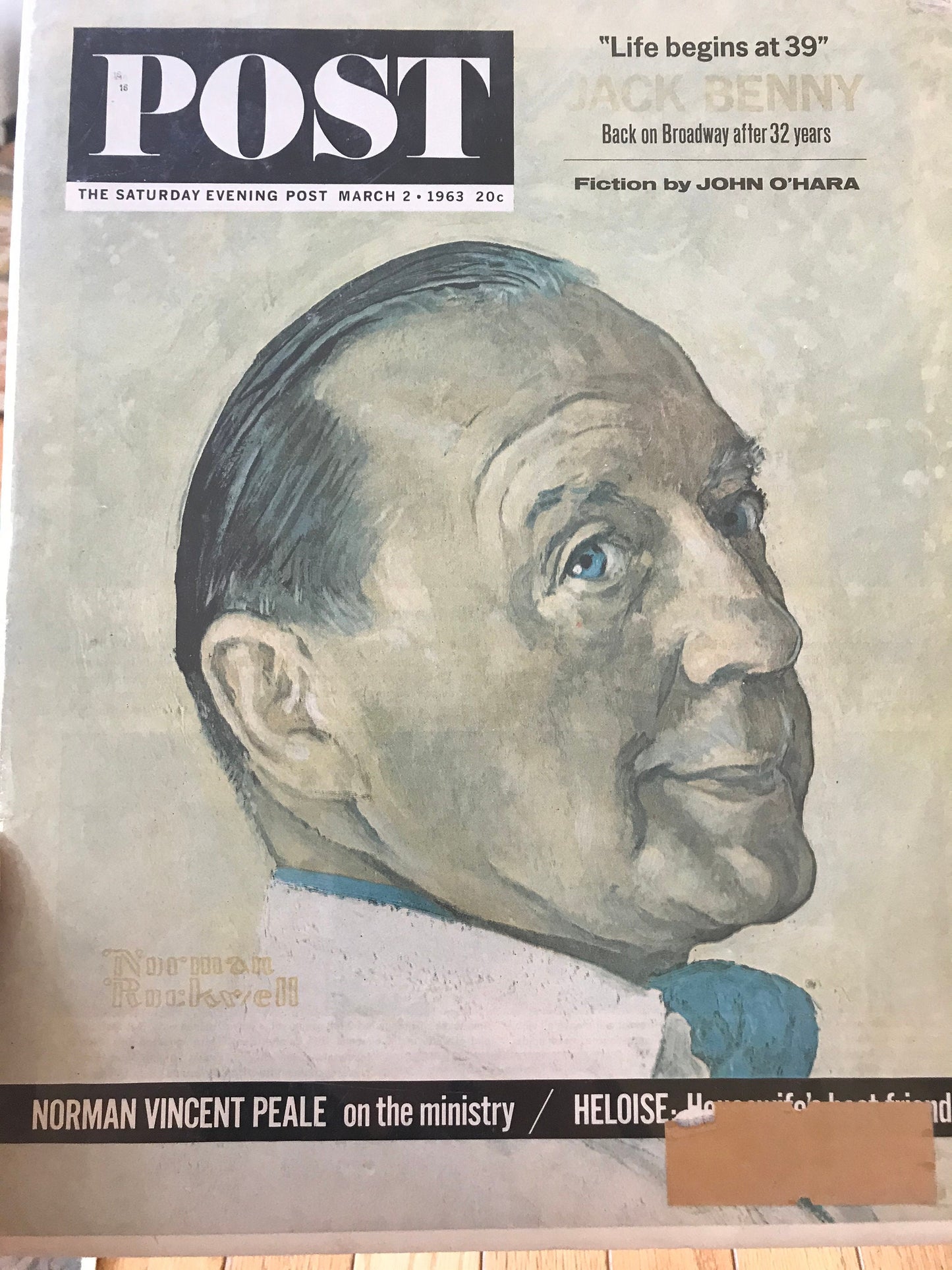 RARE - Saturday Evening Post - Original Cover - March 2, 1963 - Norman Vincent Peale