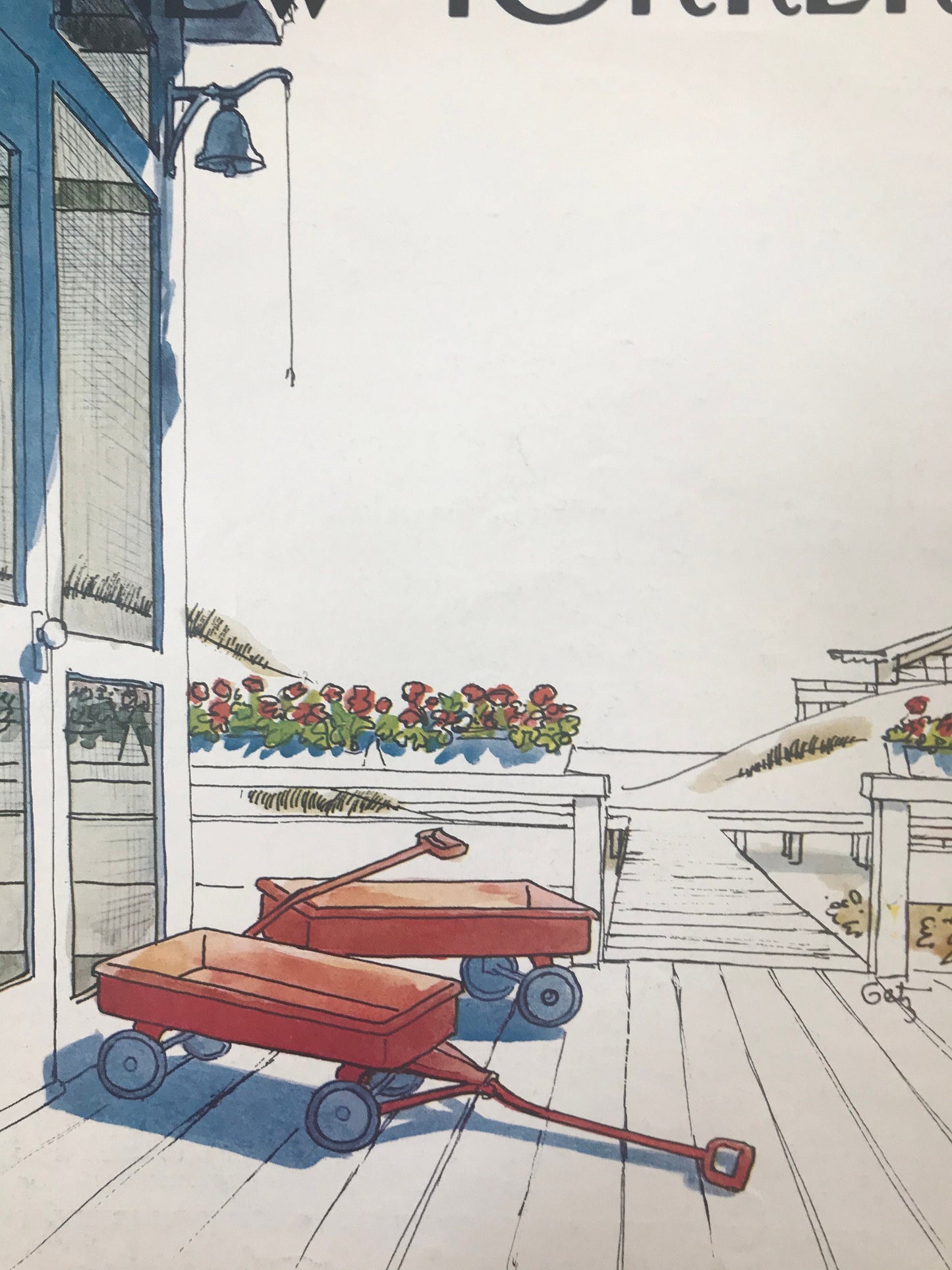 NEW YORKER Magazine cover - August 8, 1977 - Red wagons