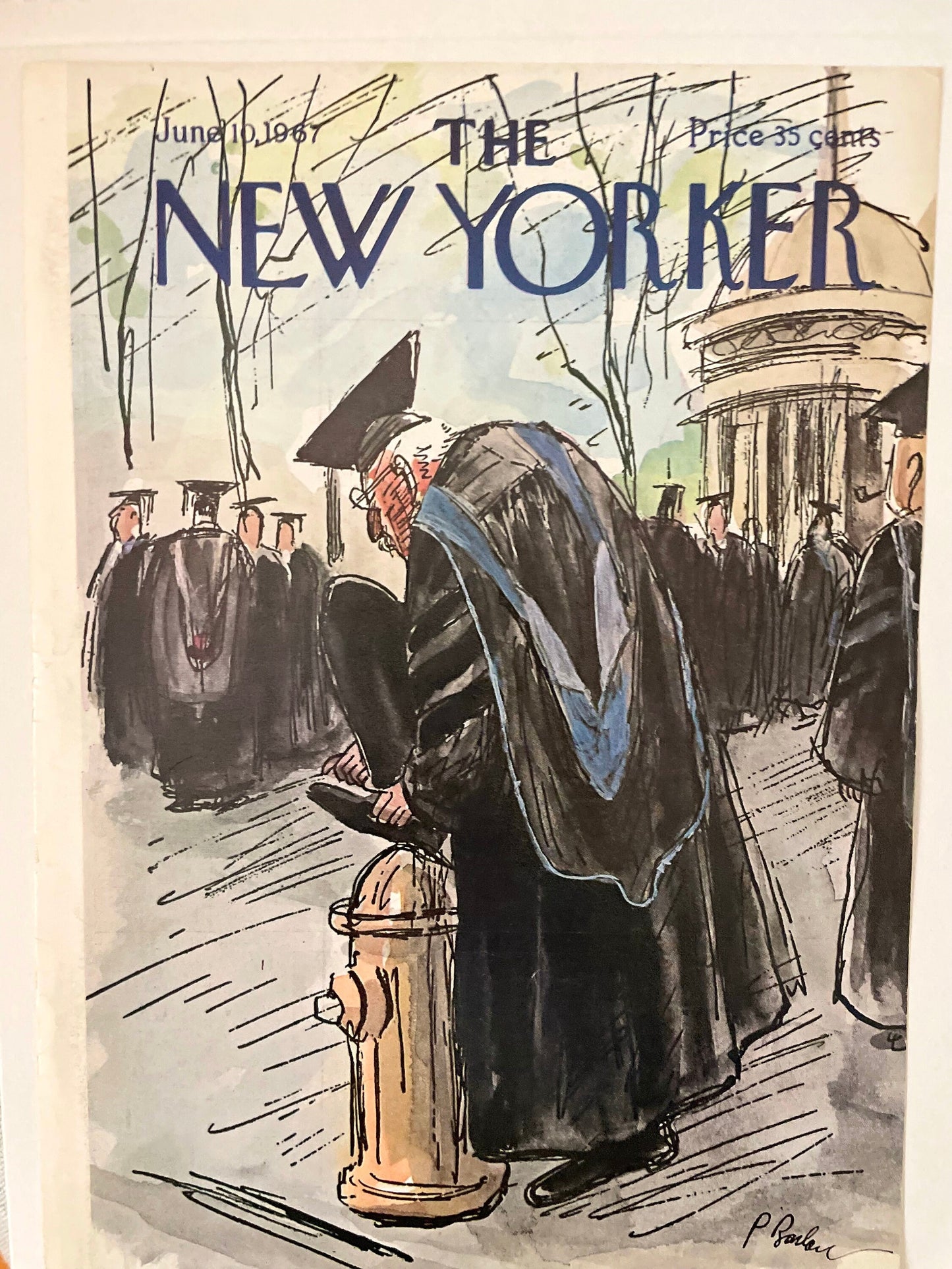 RARE: June 10, 1967 - The NEW YORKER Magazine original cover - graduation