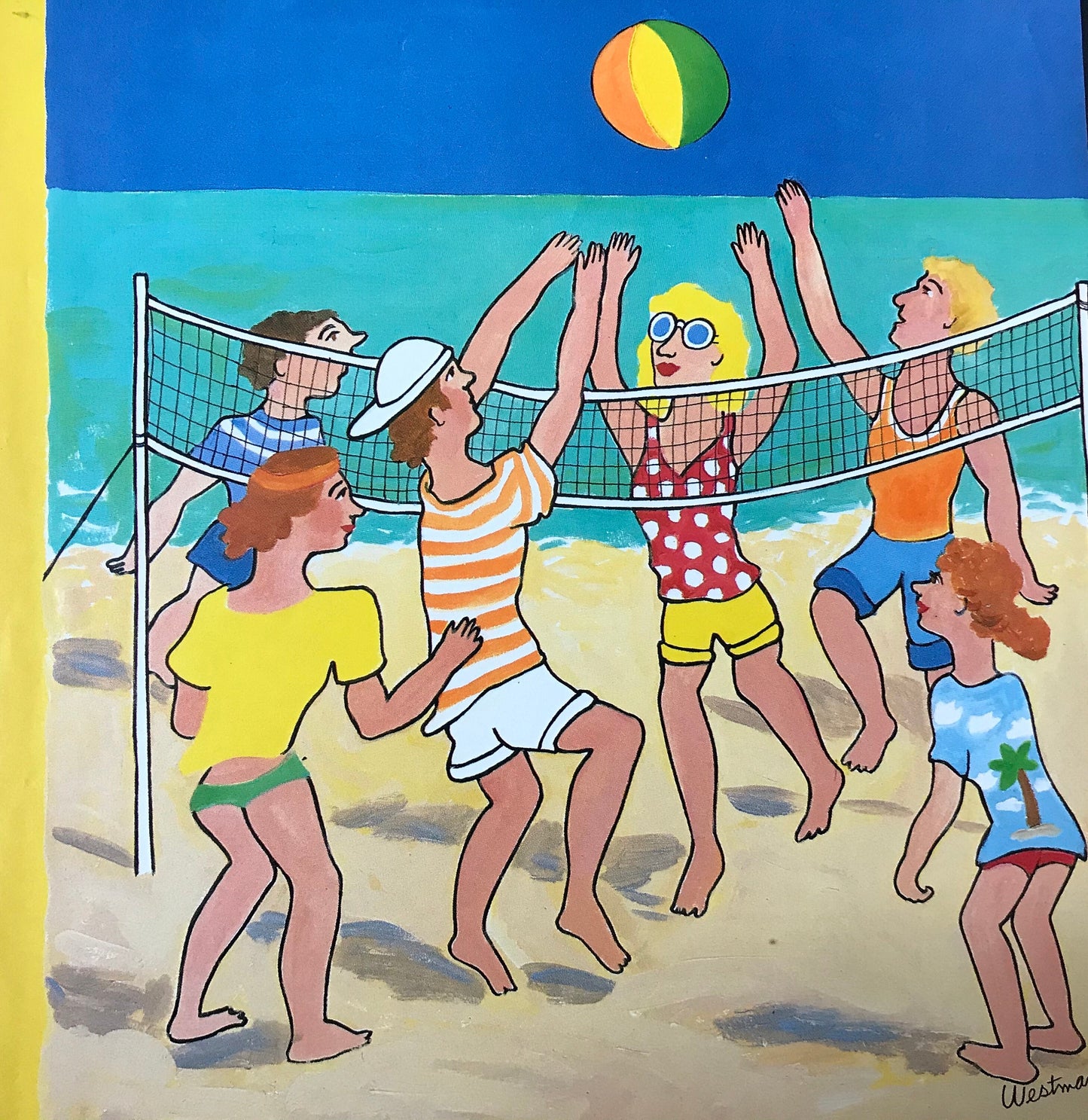 NEW YORKER Magazine cover - July 25, 1988 - beach volleyball