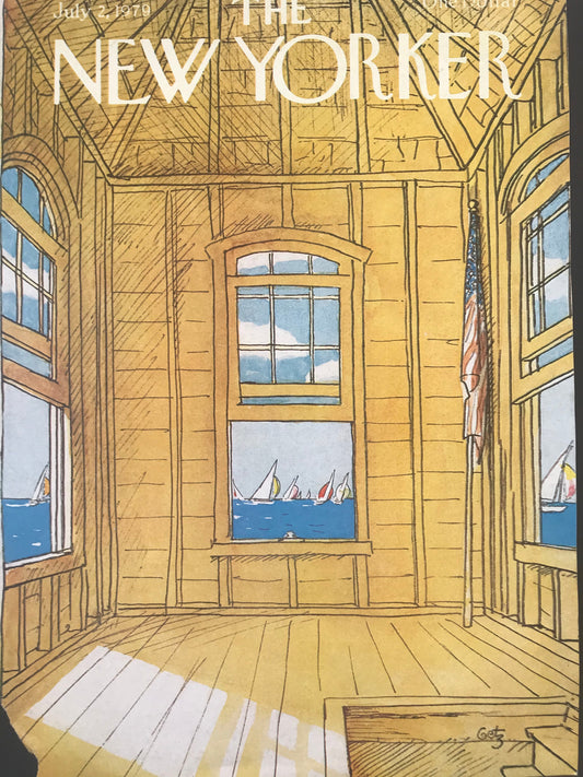 The NEW YORKER magazine cover only - July 2, 1979 - boat, boat house - Please read description