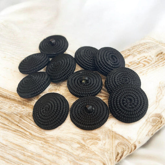 Black vintage sprial fabric Passementerie Antique Buttons