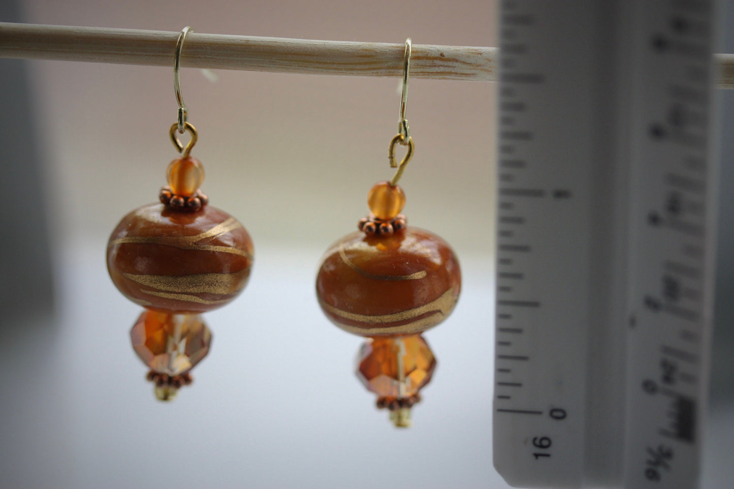 Faceted crystal earrings made of both new and vintage components