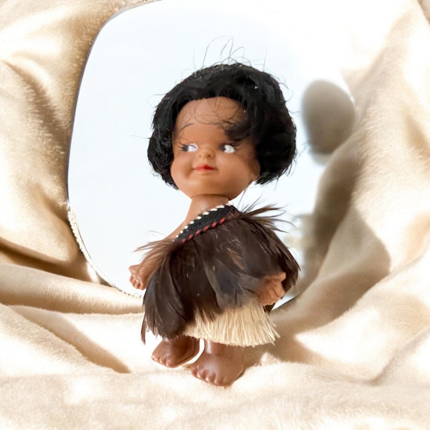 Adorable vintage New Zealand Maori Doll - souvenir doll, tribal, kitsch