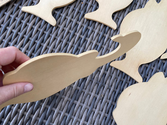 Lot of large unfinished solid wood duck forms - great for crafts - finish as you wish