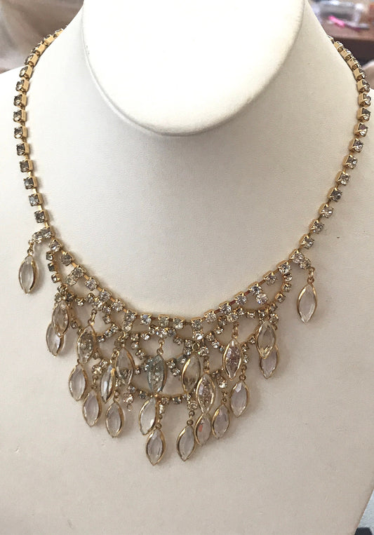 Stunning vintage necklace loaded with beautiful crystal dangles