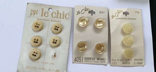 Lot of vintage buttons - from Holland and elsewhere - shades of yellow, gold and cream