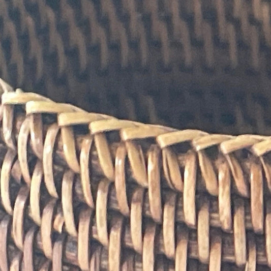 Rare vintage handwoven artisan basket weave wicker bangle bracelet