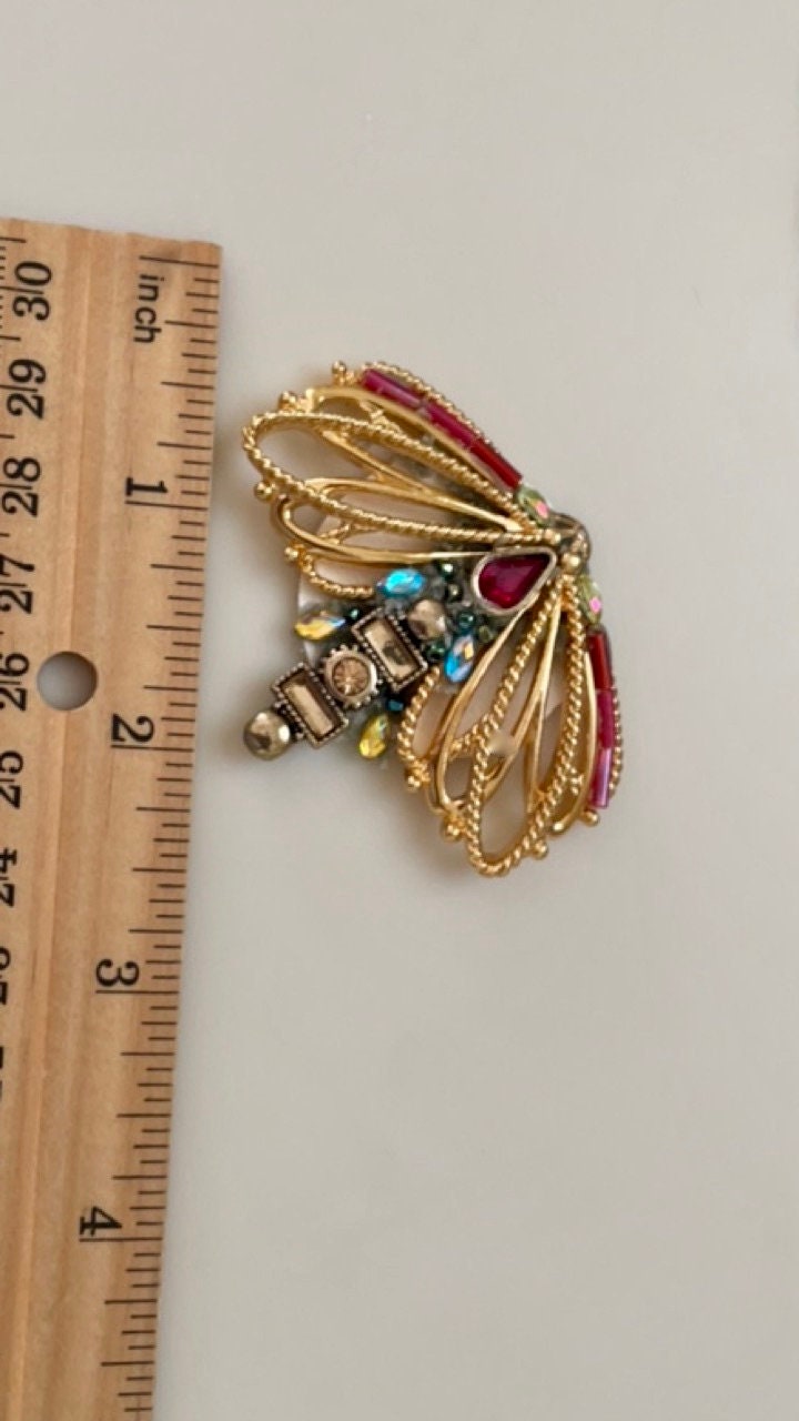Dragonfly Mixed Material Mosaic Assemblage art magnet or pin (you choose)