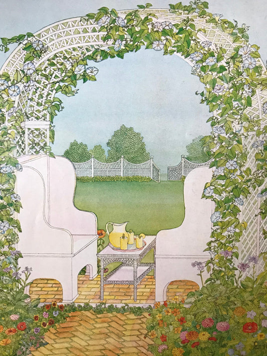 NEW YORKER Magazine cover - August 6, 1979 - garden, tea time, iced tea, lemonade