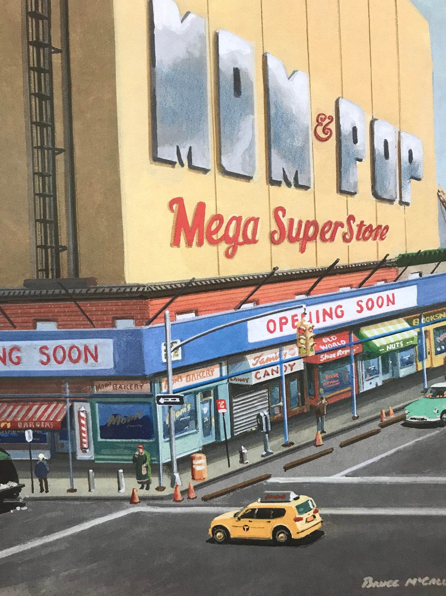October 13 2014 - The NEW YORKER Magazine original cover - Mom & Pop Megastore