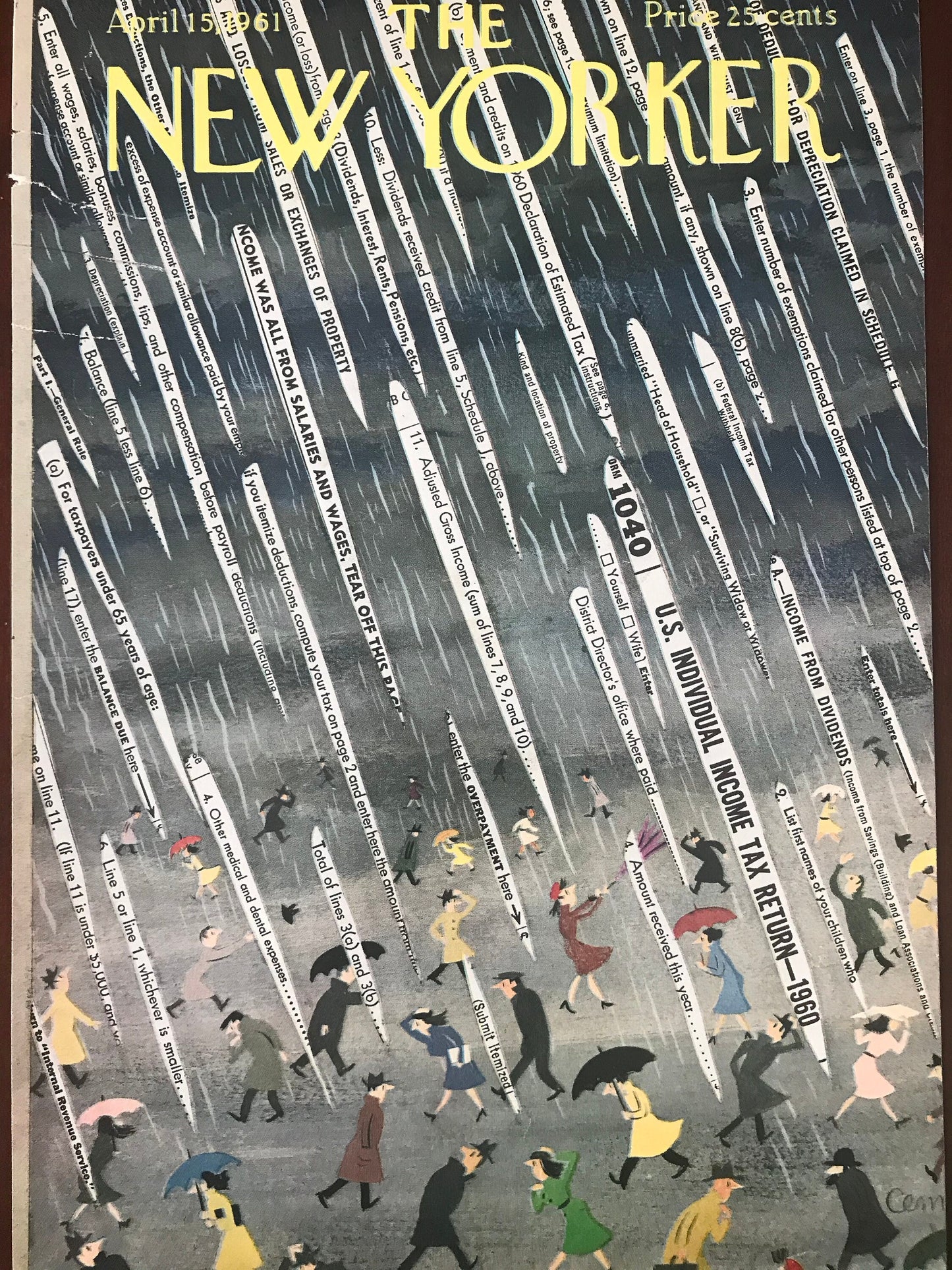 Rare - April 15, 1961 - The NEW YORKER Magazine original cover - please read description