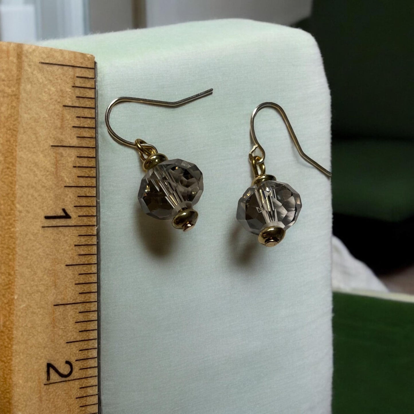 Minimalist clear crystal faceted drop dangle earrings