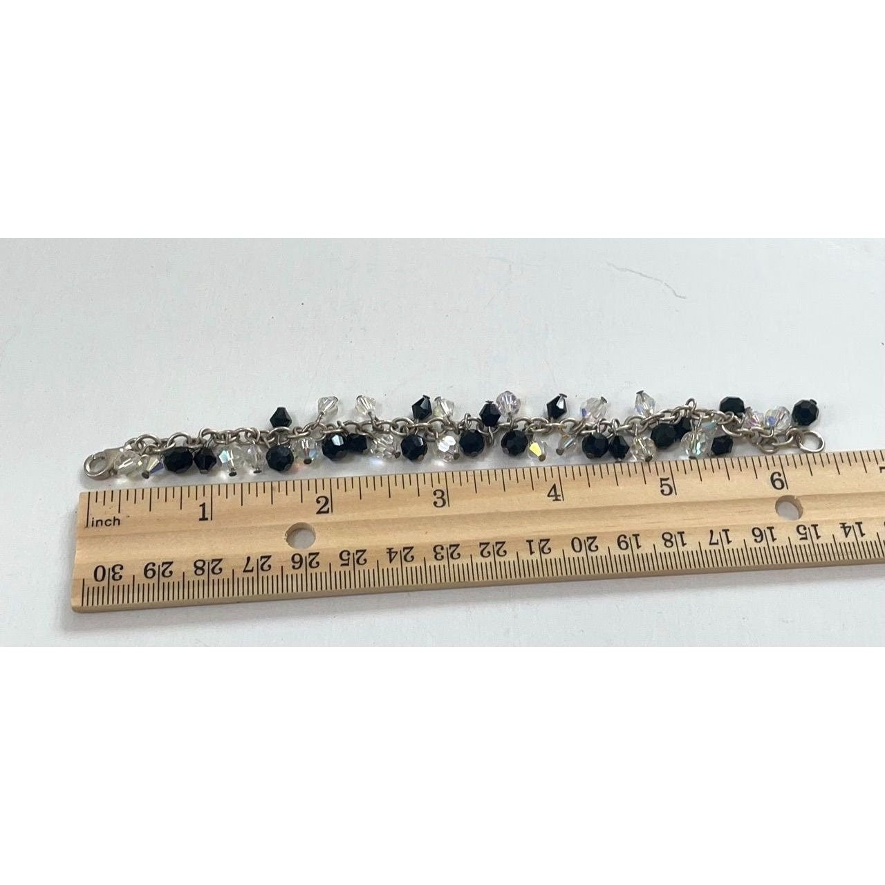 Black and crystal stunning vintage dangle bracelet