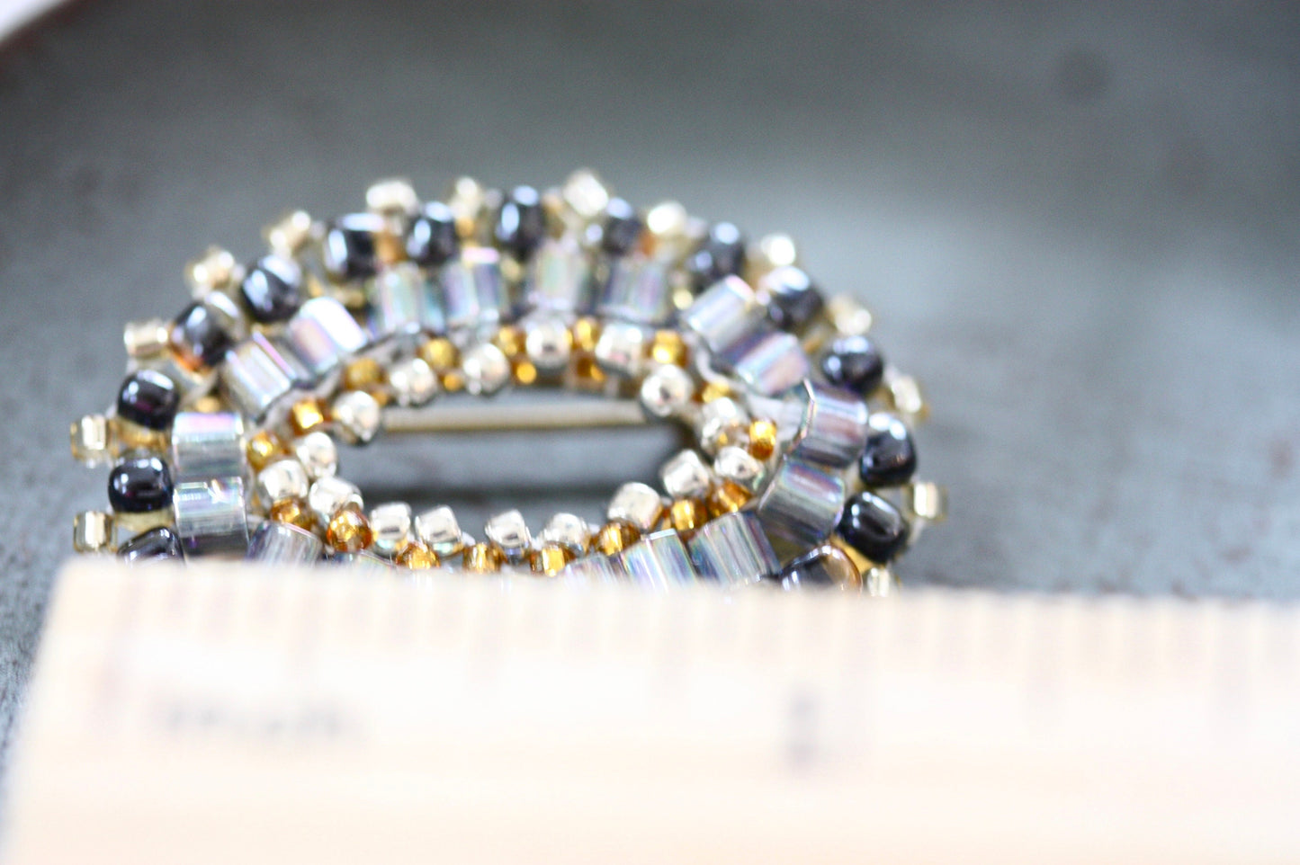 Tiny little 1-inch beadwork lapel pin