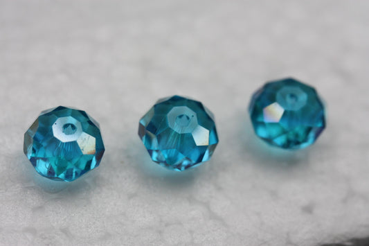 Blue vintage crystal beads - 8 mm