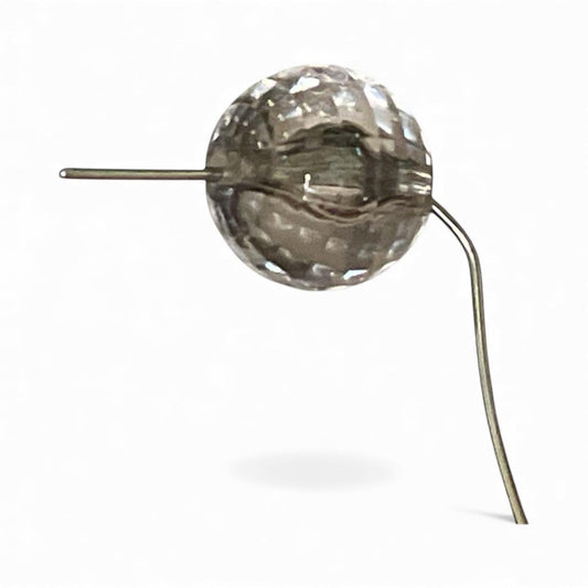 Clear Vintage Faceted Plastic Bead – Transparent Round Bead for Jewelry Making, Retro Craft Supply