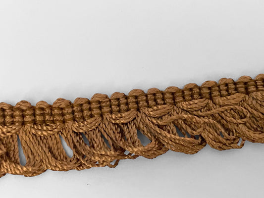 Deep brown looped vintage fringe trim - priced per yard