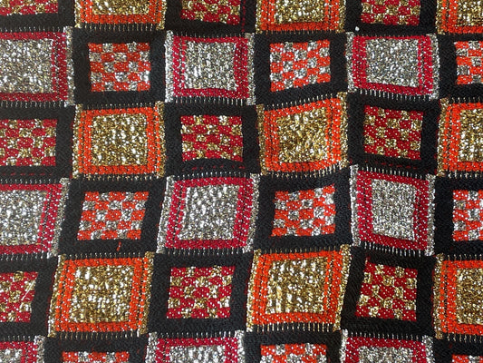 Unique sparkly geometric retro vintage fabric - reminds me of disco