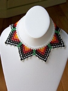 Stunning vintage handmade beadwork collar necklace
