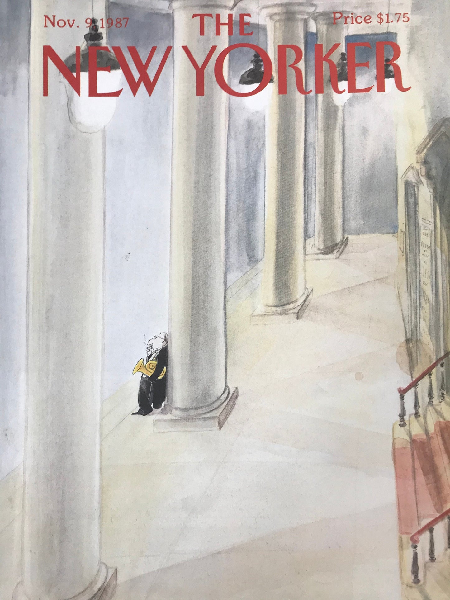 The NEW YORKER cover only - November 9, 1987 - musician by Sempe