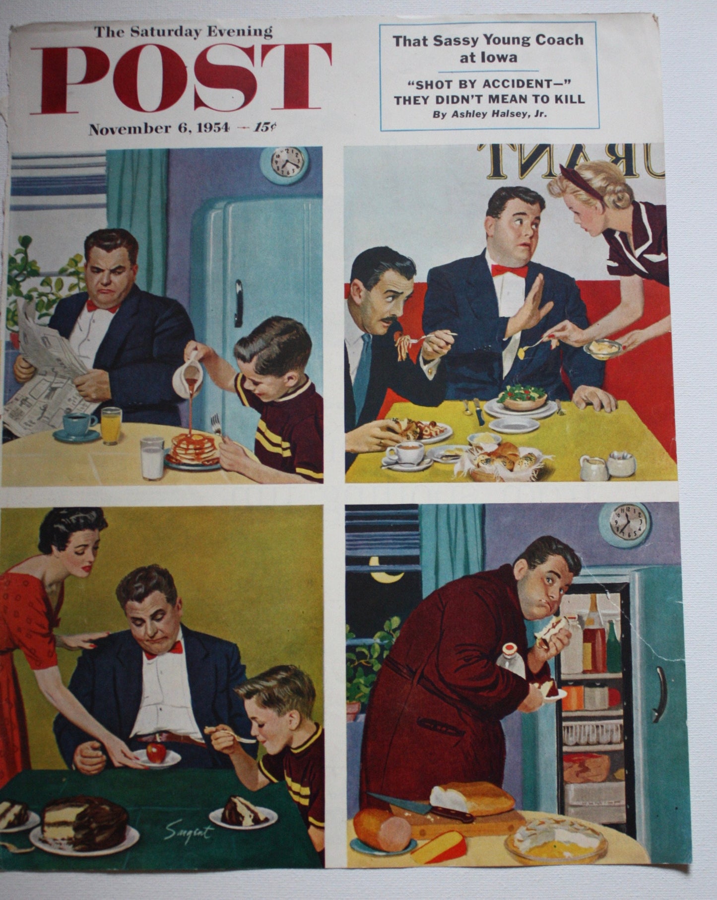 Saturday Evening Post - Original Cover - November 6, 1954 - the diet / dieting