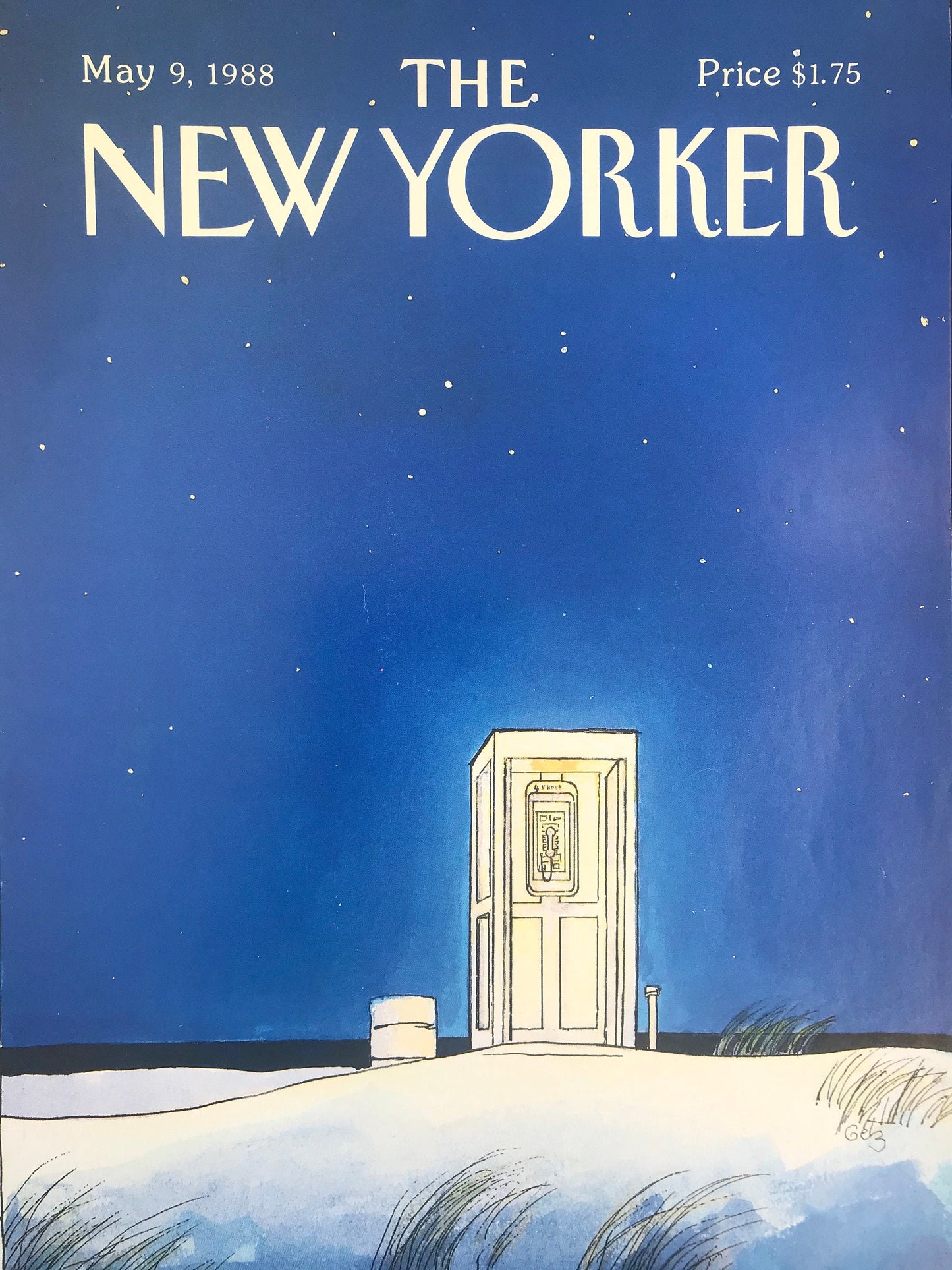 NEW YORKER Magazine original cover - vintage - May 9, 1988 - phone booth, telephone booth