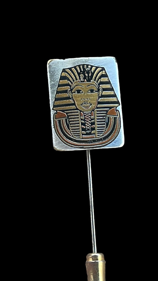Reed & Barton Damascene Stick Pin, Egyptian Revival, King Tut - Vintage, Signed
