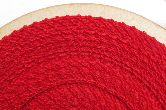 By the yard. 3/16 inch Feather Edge Picot trim vintage red ribbon / Christmas ribbon from the Cottage Lace & Ribbon Company - Made in Brazil