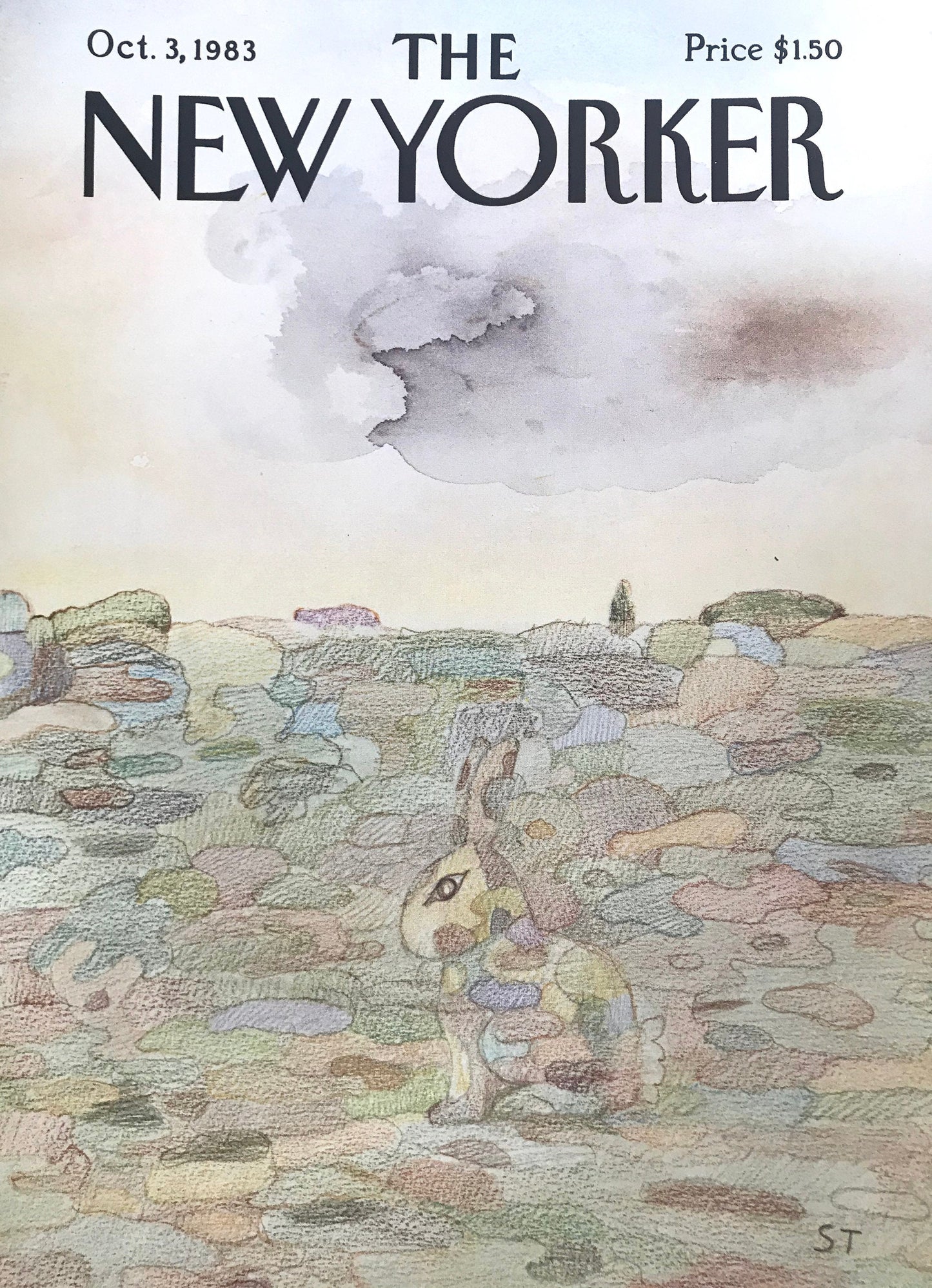 The NEW YORKER cover only - October 3, 1983 - Rabbit