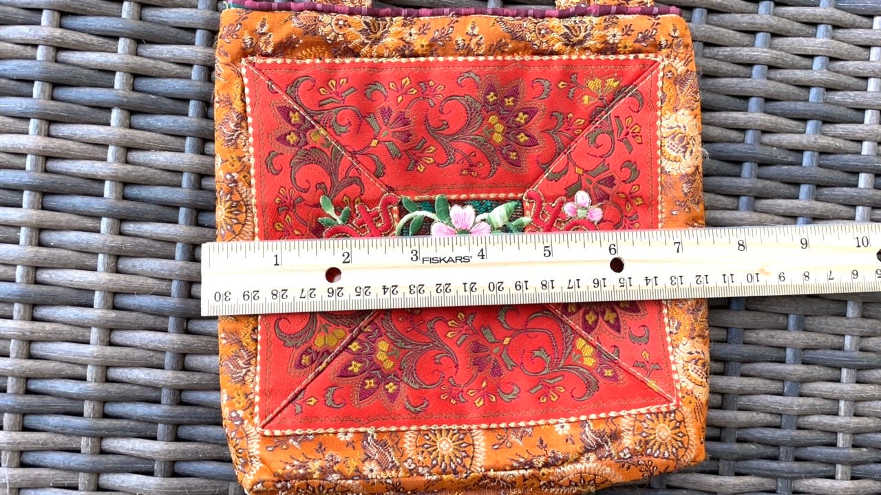 Embroidered Handbag - Petro Zillia Bag With Decorative Embroidery & Pocketed Lining