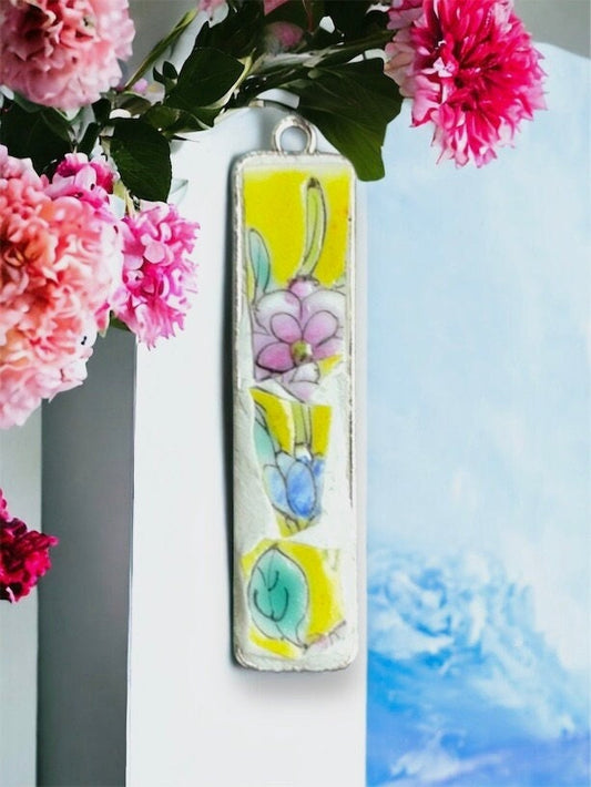 Handmade mosaic necklace - made from upcycled pieces of a broken vintage plate