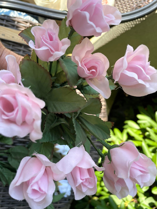 Vintage stems of stunning pink or white faux flowers