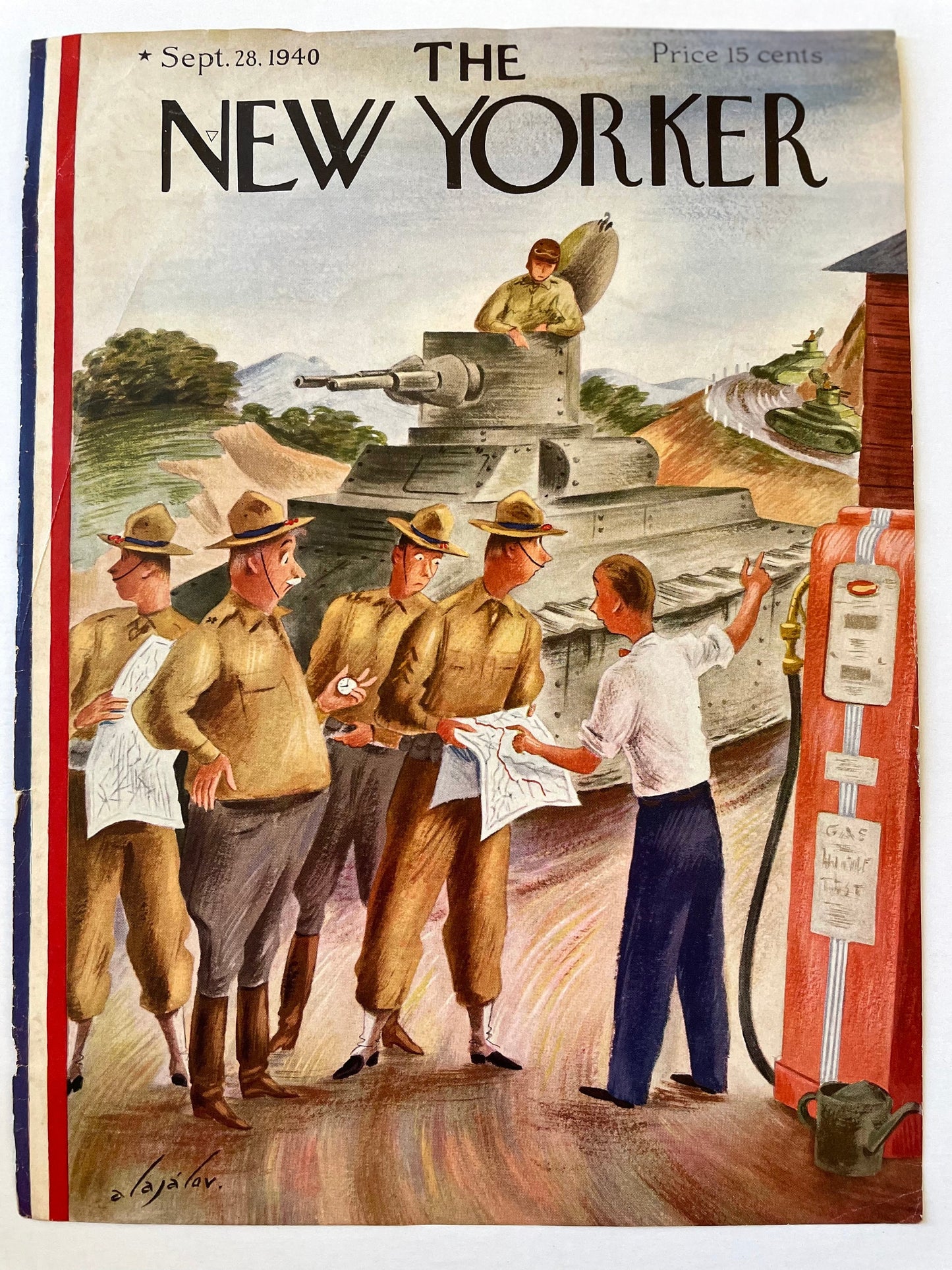 Very Rare, Very old NEW YORKER Magazine original cover - September 28, 1940 by Alajov