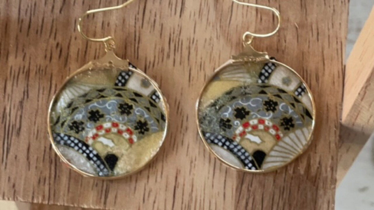 Your choice of handmade paper and metal lightweight dangle earrings
