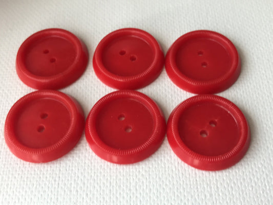 Lot of red vintage buttons - flat backs